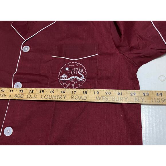 NWT Vintage Double Horse Button Up Asian Embroidered Red Shirt Mens Size Medium - Picture 3 of 12